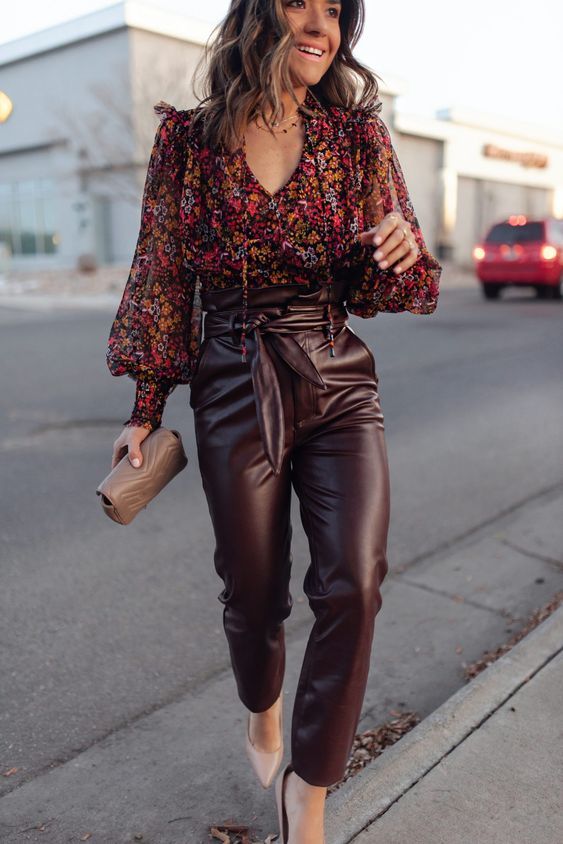outfit of the day  Leather pants style, Leather pants women